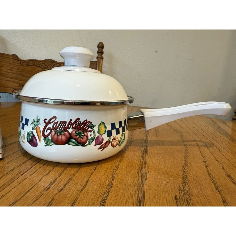 Vintage 2001 Gibson Cambells Soup Vegetable 1.5 Quart Enameled Sauce Pan